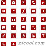 红色的16×16网页设计小图标